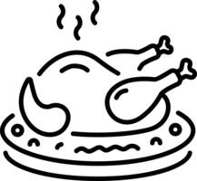 A outline style icon showing roasted chicken vector