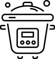 A outline style icon showing rice cooker vector
