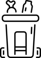 A linear style icon depicting dustbin vector