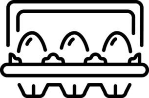 A linear style icon depicting egg tray vector