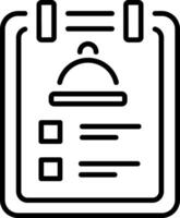 A linear style icon depicting food menu vector