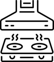 A outline style icon showing exhaust hood vector