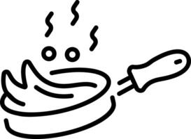 A line style icon representing frying pan vector