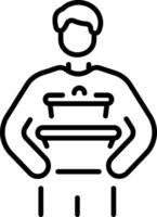 A linear style icon depicting food containers vector