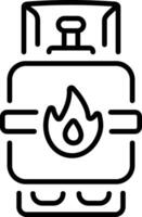 A outline style icon showing gas cylinder vector