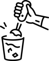 A outline style icon showing hand blender vector