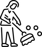 A line style icon representing cleaning vector