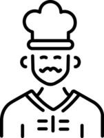 A line style icon representing chef vector