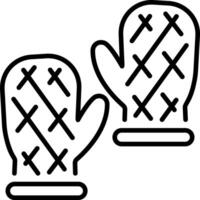 A linear style icon depicting mittens vector