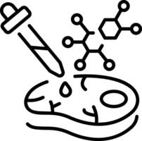 A linear style icon representing food experiment vector