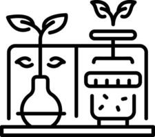 A linear style icon representing artificial planting vector