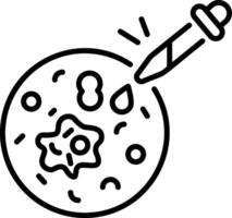 A linear style icon representing microbiology vector