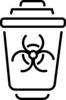 A outline style icon depicting biohazard vector