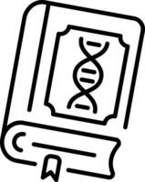 A outline style icon depicting biology book vector