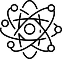 A outline style icon depicting atomic model vector