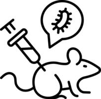 A outline style icon depicting animal testing vector