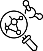 A outline style icon depicting molecule analysis vector