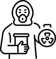 A linear style icon representing scientist vector