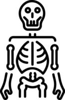 A outline style icon depicting human skeleton vector