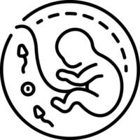 A line style icon showing embryo vector