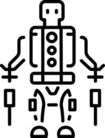 A linear style icon representing exoskeleton vector