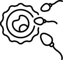 A outline style icon depicting fertilization vector