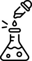 A outline style icon depicting experiment vector