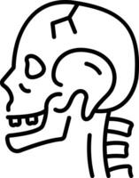 A linear style icon representing human skull vector