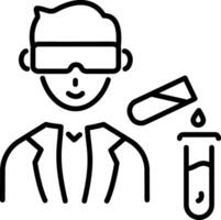 A linear style icon representing chemist vector