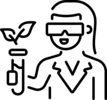 A linear style icon representing bio scientist vector