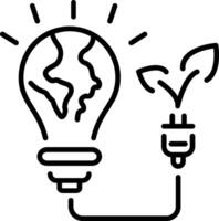 A line style icon showing bioenergy vector