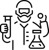 A outline style icon depicting lab technician vector