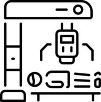 A outline style icon depicting xray machine vector