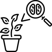 A line style icon showing leaf cell vector
