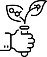 A outline style icon depicting biotechnology vector