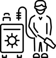 A linear style icon representing vacuum concentrator vector