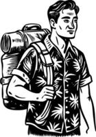 A sketchy style illustration showing traveller vector