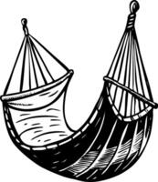 A vintage style illustration showing hammock vector
