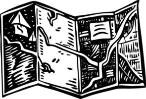 A vintage style illustration showing map vector