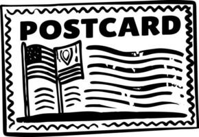 A glyph style illustration representing postcard vector