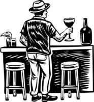 A vintage style illustration showing bar vector