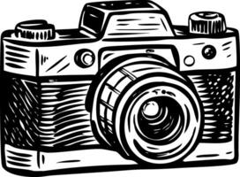 A sketchy style illustration showing travel camera vector