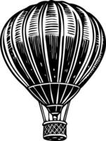 A vintage style illustration showing air balloon vector