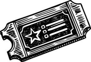 A vintage style illustration showing ticket stub vector