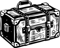 A glyph style illustration representing vintage suitcase vector