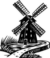A sketchy style illustration showing windmill vector