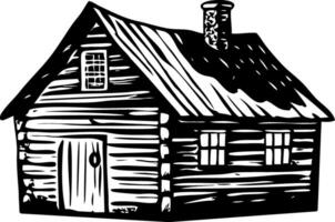 A glyph style illustration representing rustic cabin vector
