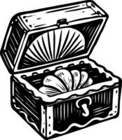 A vintage style illustration showing seashell box vector