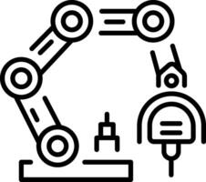 A line style icon showing pneumatic arm vector