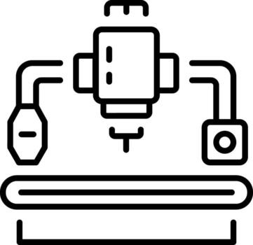 A linear style icon representing cnc router vector